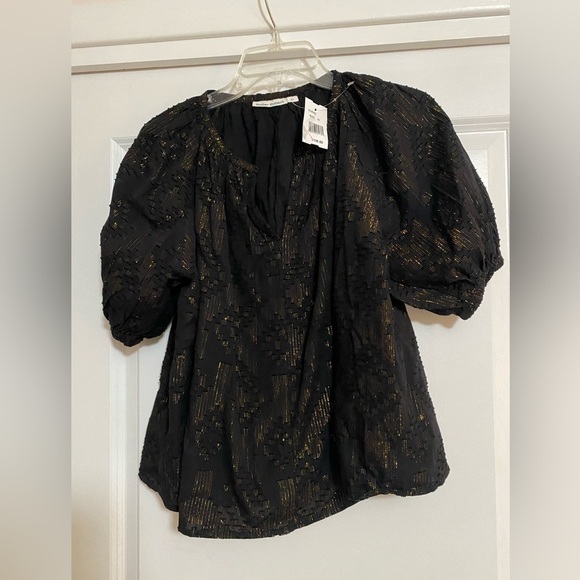 NWT Roller Rabbit Women’s Black & Gold Thread Shirt - Picture 4 of 8